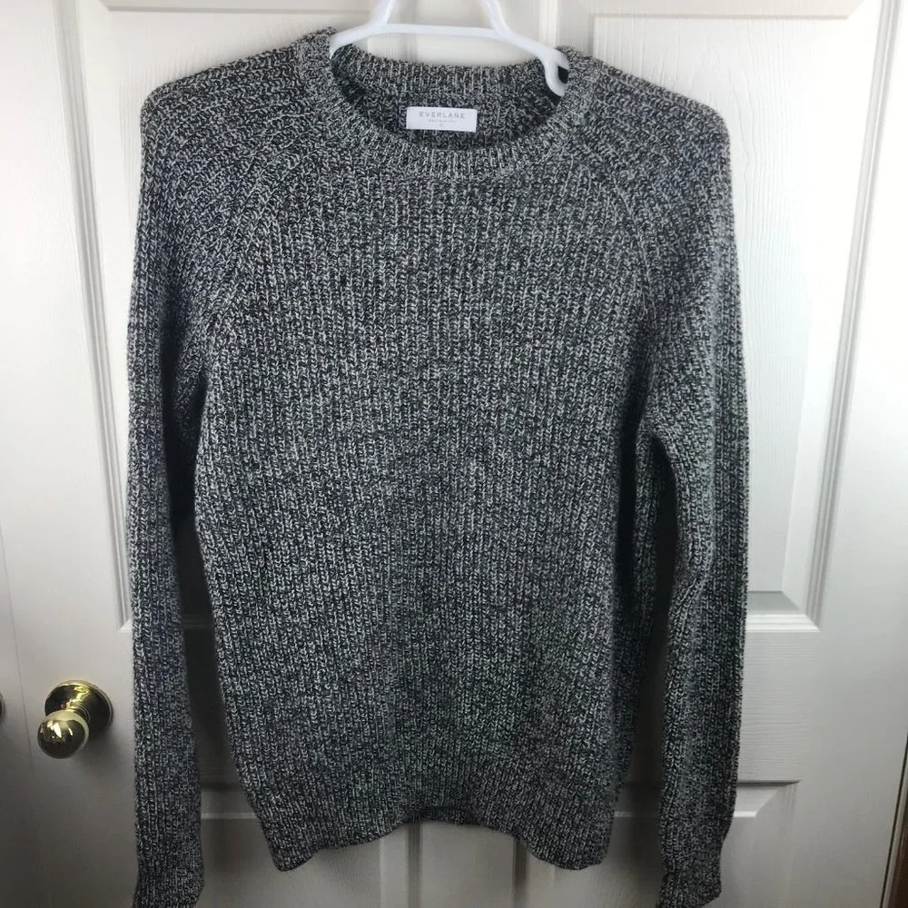 Everlane Marled Charcoal Gray Crewneck Sweater